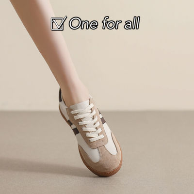 [พร้อมส่ง] One for all พร้อมส่งจากไทย TX414 รองเท้าผ้าใบผู้หญิง รองเท้าผูกเชือก ส้นแบนสตรีแฟชั่นเกาหลีแบบสบายๆ