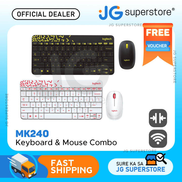 Logitech MK240 Nano 2.4GHz Wireless Keyboard and Mouse Combo with USB