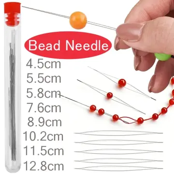 1pc Stainless Steel Big Eye Curved Beading Needles Open Needle for