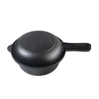 22cm cast iron uncoated frying pan multi-function casserole pot