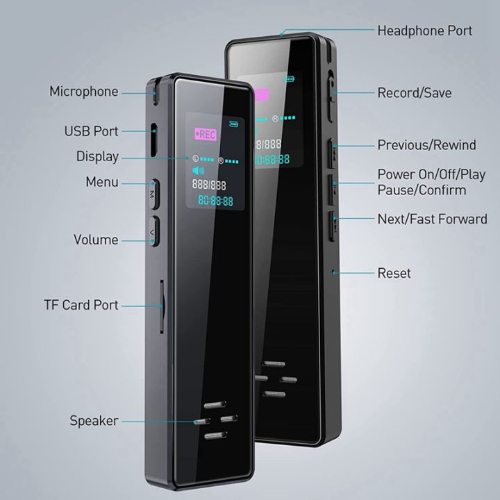 smart-digital-voice-recorder-with-card-reader-activated-recorder-black-with-playback-recording-device-for-interviews