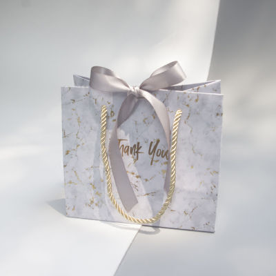 【cw】New Marble Grey Portable Gift Bag for ChristmasweddingBaby ShowerBirthday Party Favors Gift Packaging Party Decoration