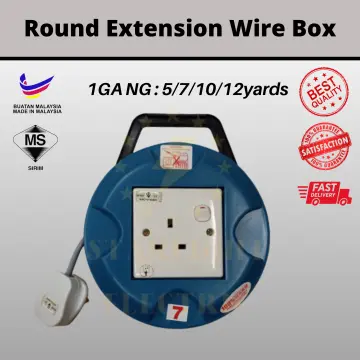 7 Meters / 10 Meters Extension Box / Cable Reel / Portable Trailing  Extension Round Box C/W 23/