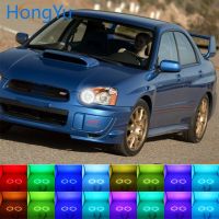 ไฟหน้า Rgb หลายสีแอลอีดีดวงตานางฟ้าแหวนเฮโล Drl Rf การควบคุมระยะไกลสำหรับ Subaru Impreza 2002 2003 2004อุปกรณ์2005