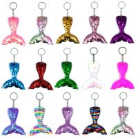 Reflective Mermaid Keychain Fashion Sequin Mermaid Tail Accessories Car Luggage Pendant Wholesale Keychain Pouch Key Chains