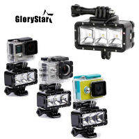 GloryStar ไฟฉายโคมไฟใต้น้ำดำน้ำกันน้ำ LED แฟลชวิดีโอ Light Mount สำหรับ GoPro SJCAM SJ4000 H9 H9R Xiaomi Yi OSMO