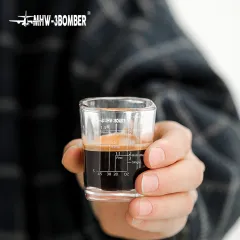 MHW-3BOMBER Shot Glasses Measuring Cup Mini Liquid Heavy Espresso Coffee  Shot Glass Professional Home Barista Kitchen Accessorie