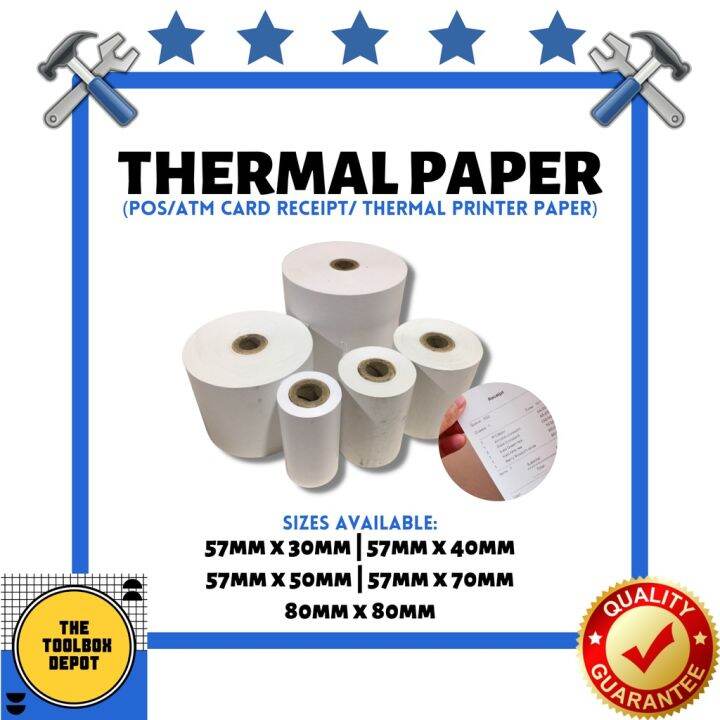 [Per Piece] Thermal Paper Roll [Sizes57x30mm/40mm/50mm/70mm 80x80mm