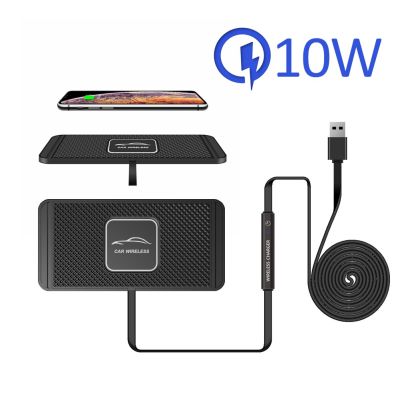 Hot Sale Wireless Car Charger Real 10W Wireless Fast Charging Dock with Silicone Anti-skid Pad Cradle for iPhone 14 13 12 11 Car Chargers