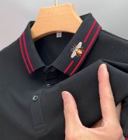 High end little bee embroidered Paul polo shirt mens new summer Lapel fashion brand short sleeve t-shirt mens loose casual top Towels