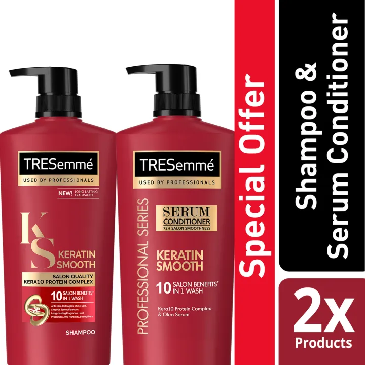 Tresemmé Keratin Smooth Anti Frizz Shampoo And Hair Conditioner 620ml With Kera10 Protein 2205