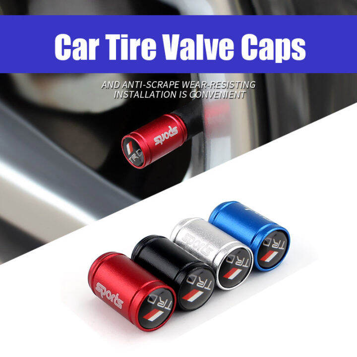 4Pcs/Set Aluminium Car Tire Valve Caps Modified TRD Logo Tyre Air Caps