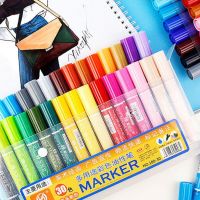 Colored Oil-based Markers Double-ended Permanent Marker for Kids Graffiti Drawing kawaii School Supplies Korean Stationery Paint Highlighters Markers