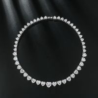 WEIMANJINGDIAN New Trends Ice Heart Cut Quality CZ Cubic Zirconia Crystal Tennis Chain Collar Necklace