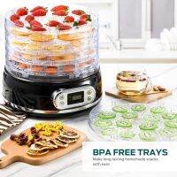 อาหาร Dehydrator Elechomes 6 ถาดเนื้อสับผลไม้อาหารสุนัขสมุนไพรผักผลไม้โรล BPA ฟรี