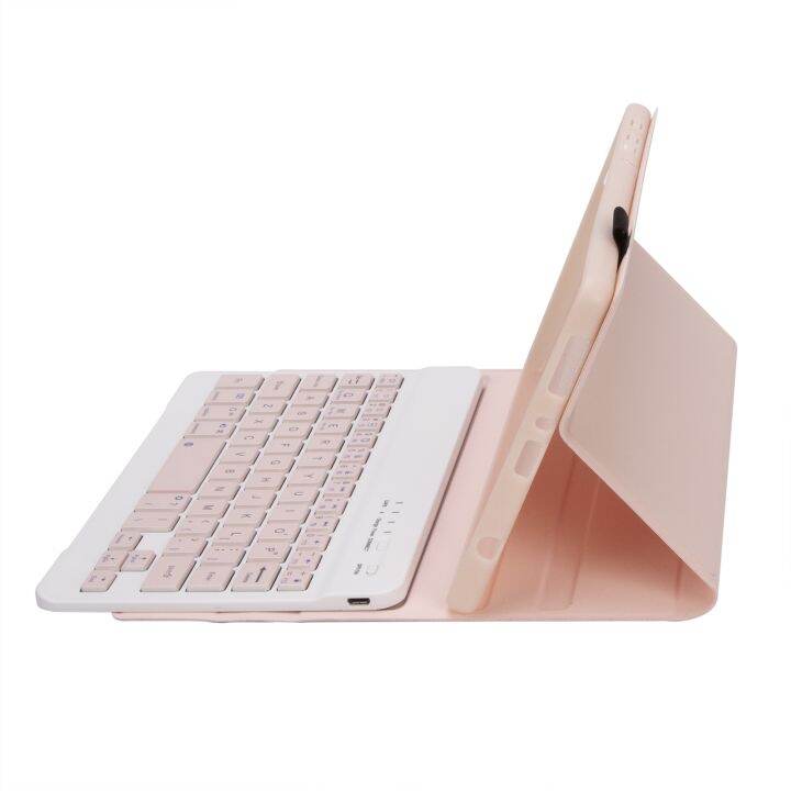 เคสมีที่ยึดหนังแป้นพิมพ์บลูทูธ-a220สีลูกอม-tpu-สำหรับซัมซุงกาแล็กซีแท็บ-a7-lite-8-7-t220-t225-สีชมพู