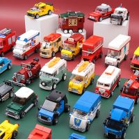 DIY Racing Car Bus Engineering Vehicle Ambulance Pull Back Model Building Blocks Brick Toys Children Boys Compatible With Lego