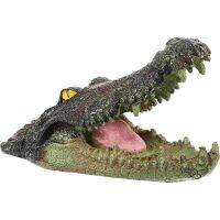 Crocodile Head Garden Pond Floating Animal Ornament Desktop Decor Delicate Resin Accessory Tabletop