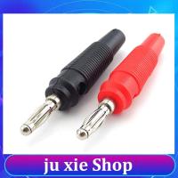 JuXie store 5pcs Red and Black 4mm Solderless Side Stackable Banana Plug Connectors For Musical Speaker Video Audio DIY Connector