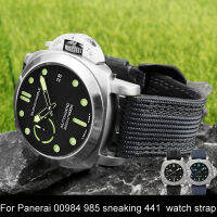 ?ราคาไม่แพงมากที่สุด?Tali Jam Kanvas ไนล่อนสำหรับเป็นรุ่น Panerai 00984 985สายนาฬิกา441ขนาด24มม. 26มม.