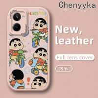 เคส Chenyyyka สำหรับ Realme 10 Pro 5G Realme 10 Pro Plus เคสการ์ตูนน่ารักสีเทียน Shin-Chan เคสโทรศัพท์มีลายดีไซน์ใหม่นุ่มหนังกล้องฝาปิดด้านหลังเลนส์เต็มรูปแบบเคสกันกระแทก