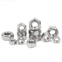 XHLXH 50PCS High Quality 304 Stainless Steel Metric DIN Hexagon Standard Thread 201 Nut Caps Fastener Clips Hexagonal Nut Hex Nuts