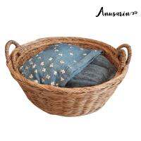 Anusarin SET of 2 Round Rattan Baskets เซ็ตตะกร้าหวายกลมมีหูสองชิ้น