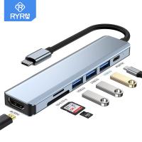 RYRA USB C HUB Type C Splitter 3.0 To HDMI-compatible 4K 30Hz Type C USB Splitter USB3.0 PD 87W Adapter For Macbook IPad USB HUB