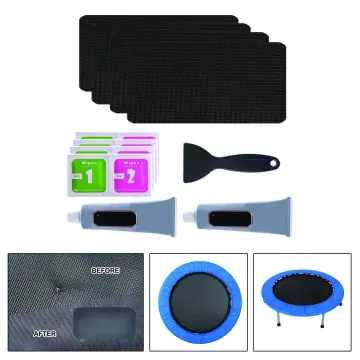 Trampoline Patch Repair Kit 4 x 4 Square Glue on Patches | Repair Holes or Tears in A Trampoline Mat