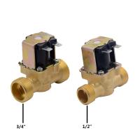 3/4 "1/2" DC 24V AC 220V DC12V ไฟฟ้า Solenoid วาล์วแม่เหล็กปกติปิดทองเหลืองสำหรับควบคุมน้ำ