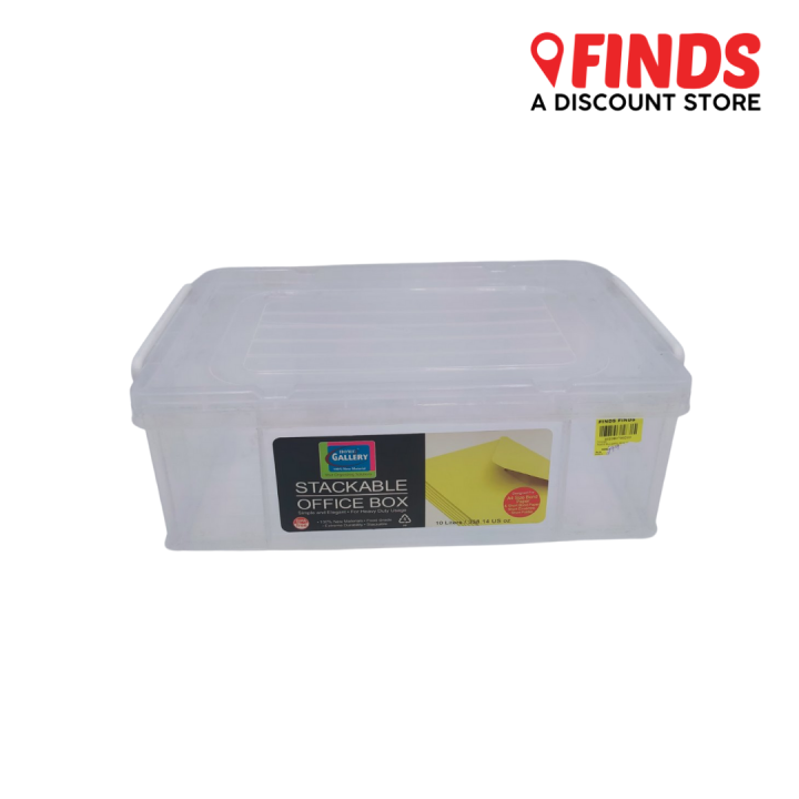 "Home Gallery Organizer Stackable Office Box 10L. Transparent"Finds