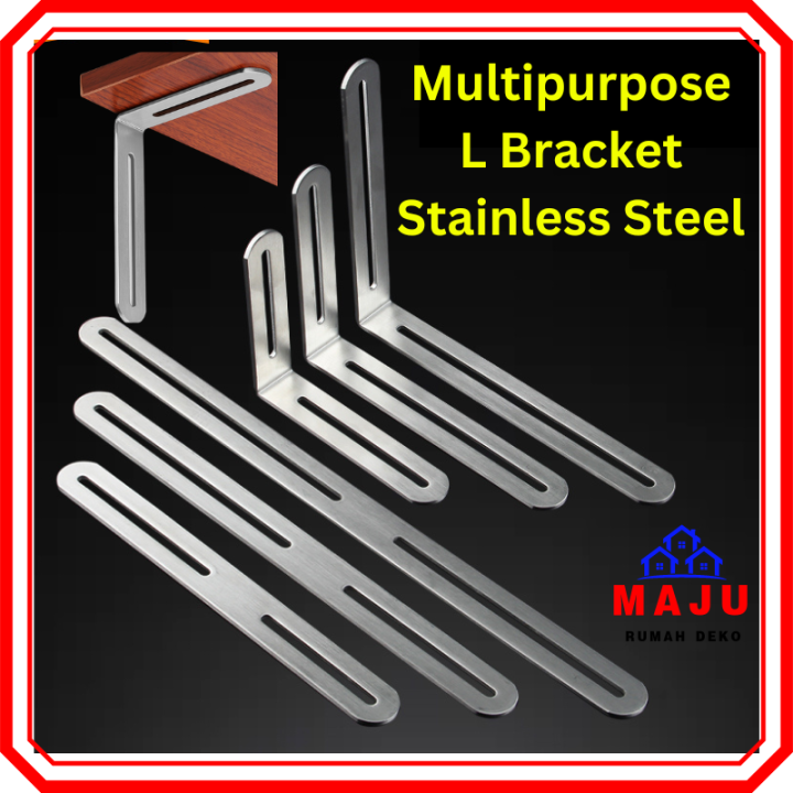 Maju Multipurpose Stainless Steel Heavy Duty L Shape Bracket Wall