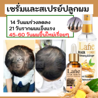 Lane ชุดเซรั่มปลูกผม ลดผมร่วง ชะลอหงอก สูตรสมุนไพร โสม ขิง ระยะ 45-60 วันผมเริ่มขึ้นใหม่เรื่อยๆ