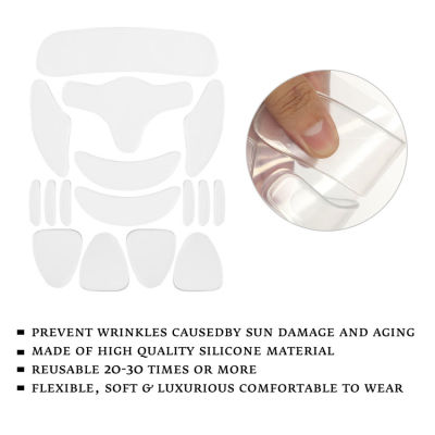 สติกเกอร์ป้องกันริ้วรอยบริเวณแก้มสติกเกอร์ติดศีรษะคางซิลิโคนใช้ซ้ำได้16ชิ้น/ชุดแผ่นลอกริ้วรอยแผ่นปิดใบหน้าแผ่นดูแลผิวล้างทำความสะอาดได้ใส