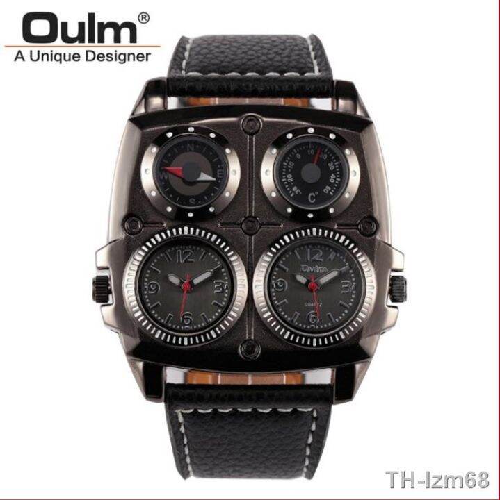 นาฬิกา-oulm-big-dial-fashion-leisure-mens-watch-dial-double-time-zone-compass-thermometer-men-quartz-watch