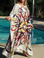 hjk Beach Kaftans for 2022 Trend Printed Dresses Swimsuit Cover Ups Bathing Suits Tunic