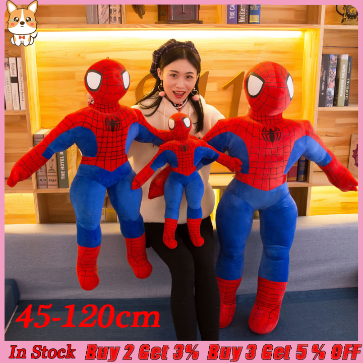 40-120cm-marvel-spider-man-cartoon-stuffed-doll-ottoman-plush-toy-child-boy-cloth-doll-pillow-girl-kid-gift-decoration