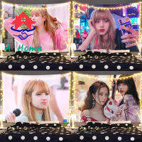 Lisa Tapestry Blackpink ที่ถ่ายทอดสด Decor แขวนผนังพื้นหลัง 3D การพิมพ์ผ้าผ้าม่านหน้าแรกห้องนั่งเล่นตกแต่งห้องนอน Ins