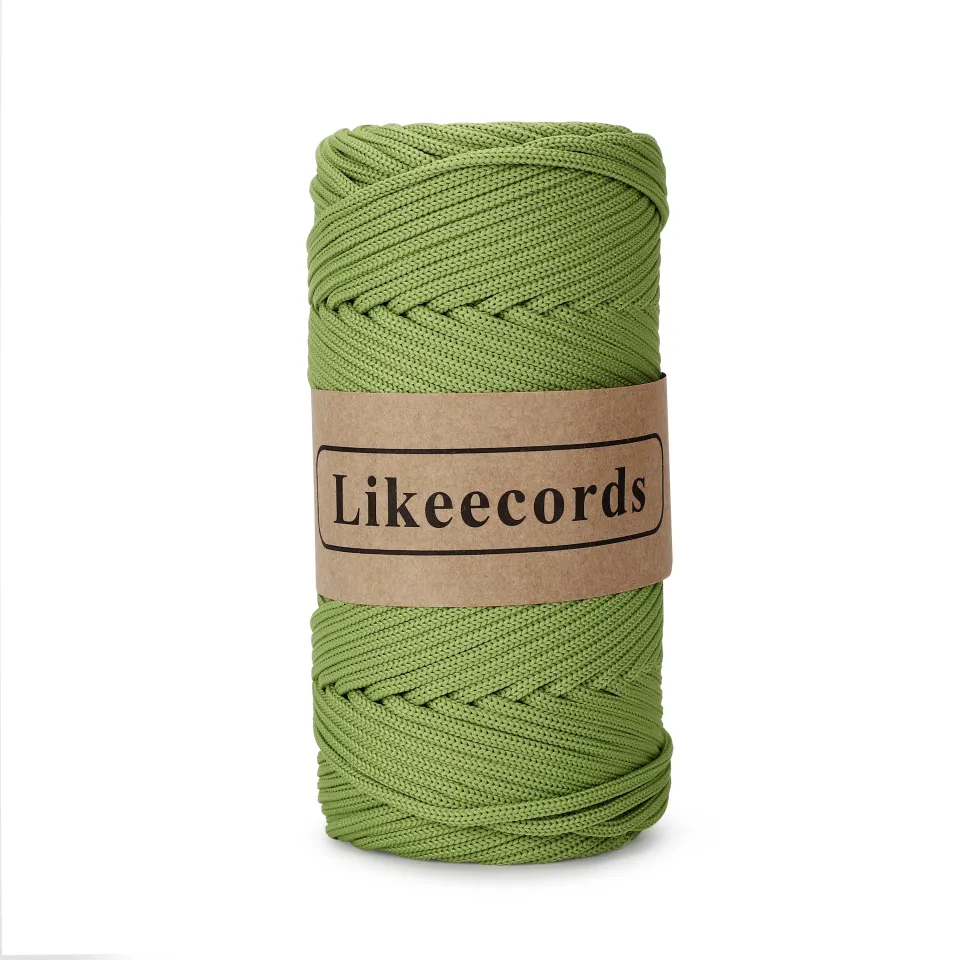 Likeecords 4mm Polyester Braided Macrame Cord 130m,Elastic Yarn for  Crocheting Bag Cord for Crafts,Plant Hangers, Bag, Decor