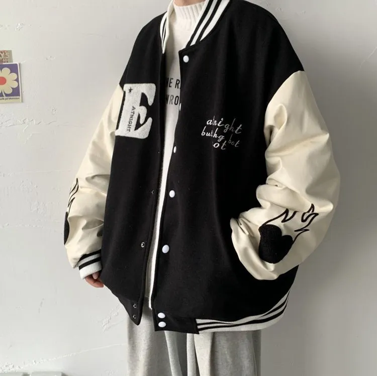 MorganDempseyoKyB Baseball Jacket Men Korean Style Fashion Printed