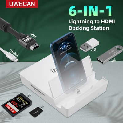 Lightning iPhone To USB 3 OTG HDMI หัวแปลงเอวีดิจิทัล/สาย RJ45แลนอีเทอร์เน็ตรองรับแท่นวางมือถือทีวี/โปรเจกเตอร์