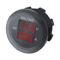 รถ LED Digital Voltmeter DC 12V24V LED Dual Voltmeter Ammeter เครื่องวัดแรงดันไฟฟ้าสำหรับรถเรือ Universal Waterproof