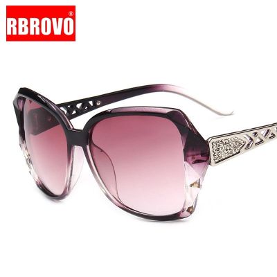 RBROVO แว่นตากันแดดกรอบใหญ่แนววินเทจ2023แบรนด์ดีไซเนอร์เลนส์ไล่ระดับสี UV400แว่นตากันแดดขับรถสำหรับผู้หญิง