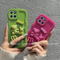 เคสโทรศัพท์ Honor X6 X8 X7a X8a 5G 4G Phone Case เคส Huawei P60 Pro เคสโทรศัพท์ลายเกียรติยศโปรแบบเรียบง่ายเคสลายหมีสามมิติลายคลื่นขนาดใหญ่ที่คุณภาพสูงฝาคร23