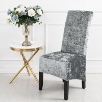 Velvet Plush XL Dining Chair Covers  Stretch Chaircover  Spandex High Chairs Protector Covers Seat Slipcover with Elastic Sofa Covers  Slips