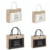 Linen Tote Large Reusable Grocery Bags with Handles Women Shopping Bag Beach Vacation Picnic Travel Storage Organizer