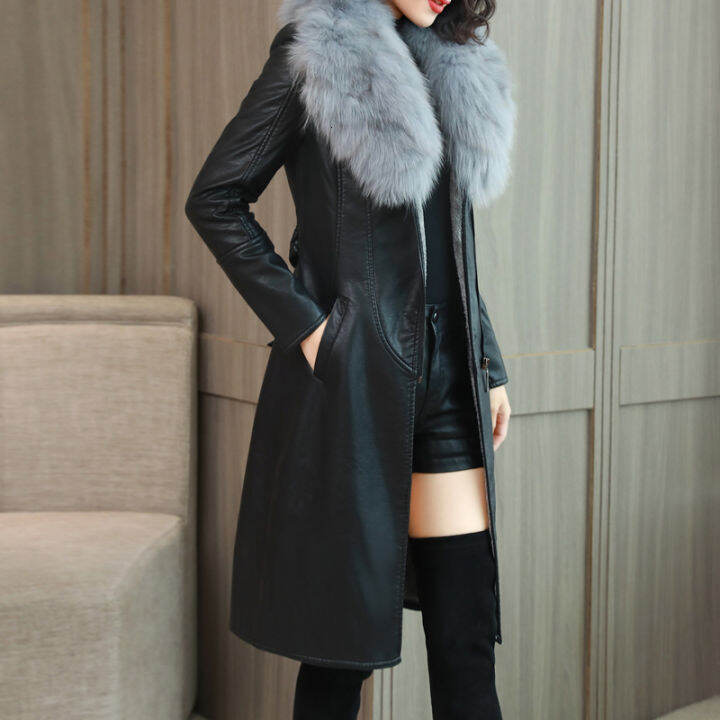 Ladies Fashion Poly Faux Suede Jacket with Poly Faux Fur Collar and Lining.L-251101