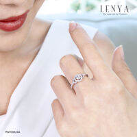 Lenya Jewelry  แหวน LENYA ETERNAL ประดับด้วย SWAROVSKI ZIRCONIA ประเพชรเม็ดกลางรายล้อมด้วยวงกลมเพชรเม็ดเล็กซ้อนกันอีก 3 วง ดูหรูหรามีมิติ