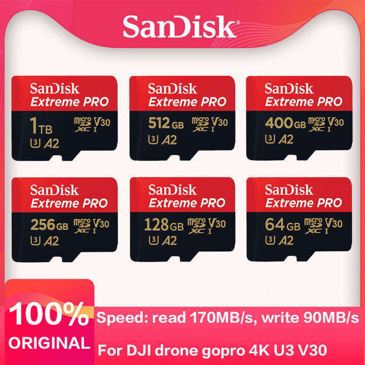 SanDisk Extreme Pro 1TB 512GB SDXC UHS-I Micro SD Flash Card USB 3.0 ...
