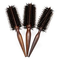 【CC】✔✇▦  3 Sizes Anti Static Wood Boar Bristle Hair Round Hairdresser Styling Tools Teasing Curly Comb